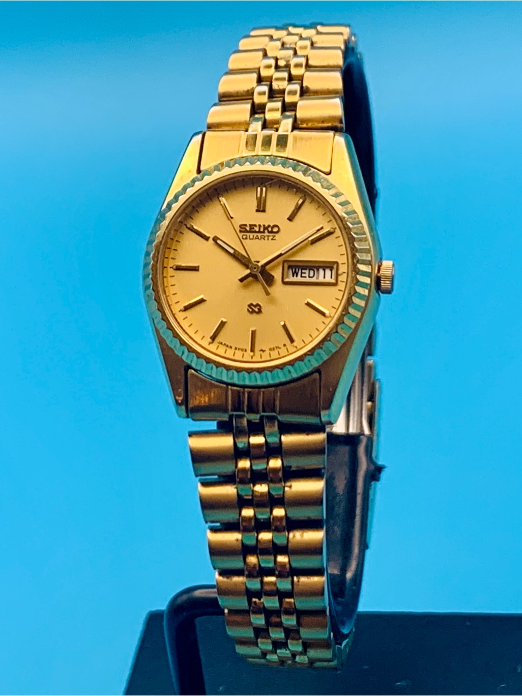Seiko President 3y030169 Womens Vintage Watch Fluted DayDate Working New Batt